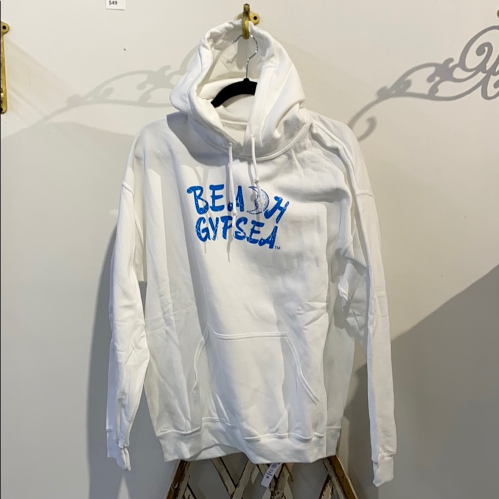 Heavy white hoodie sweatshirt